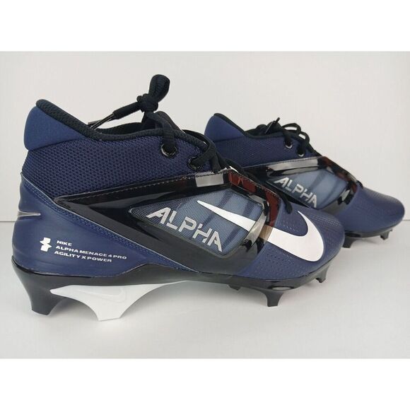 Nike Alpha Menace 4 Pro Midnight Navy White Men Sz9 Football Cleats FD7037 401 main image 9